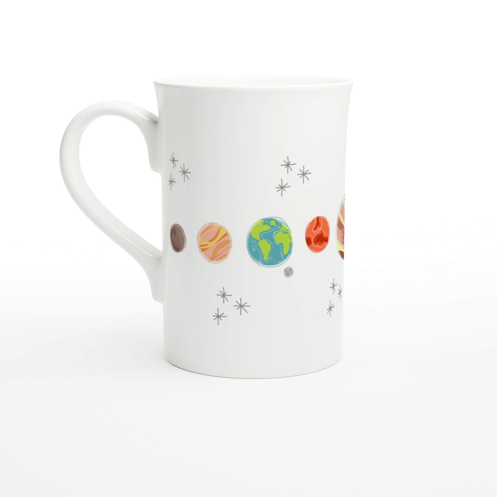 Solar System Planets - White 10oz Porcelain Slim Mug Default Title Porcelain Mug Space