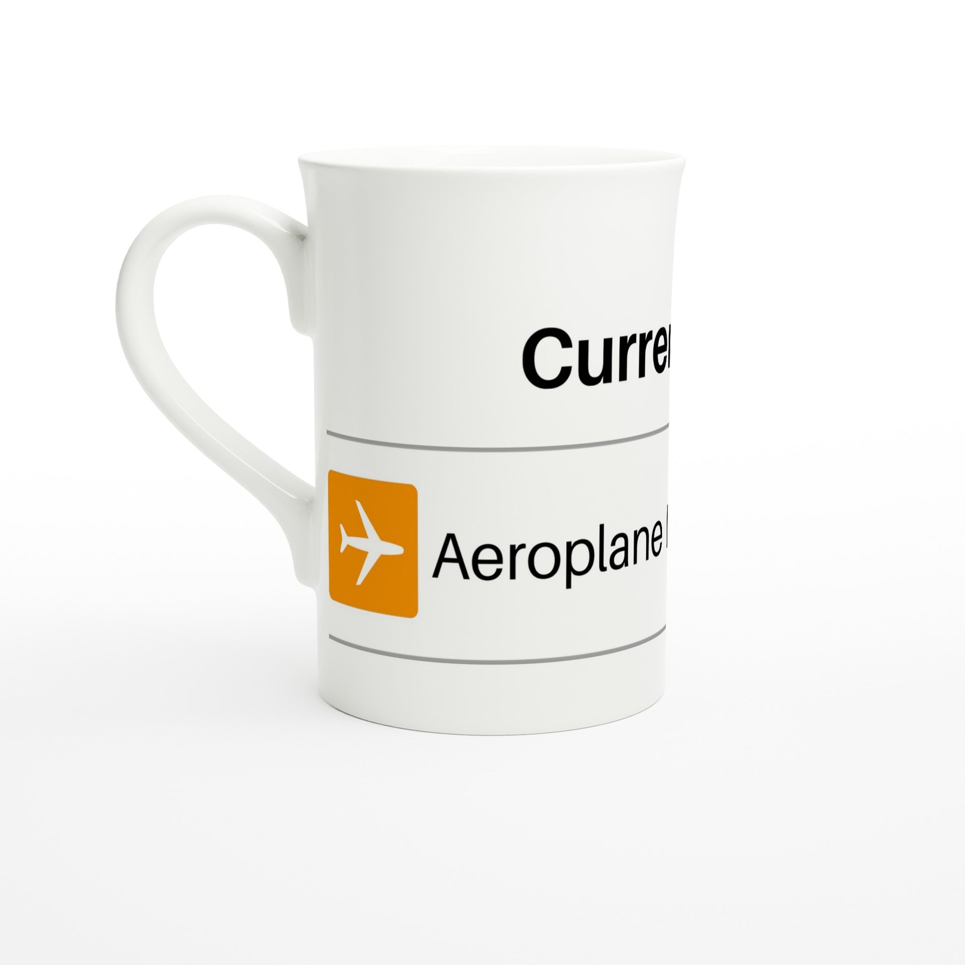 Currently On Aeroplane Mode - White 10oz Porcelain Slim Mug Default Title Porcelain Mug