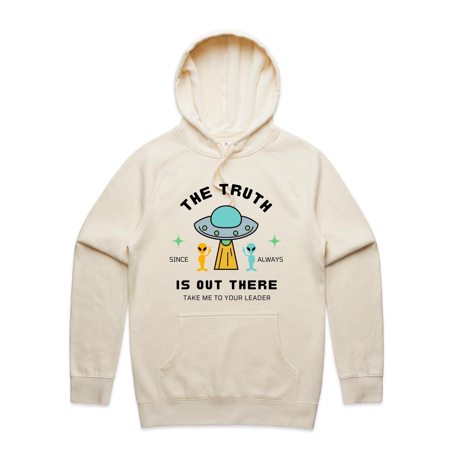 The Truth Is Out There - Supply Hood Ecru Mens Supply Hoodie Sci Fi