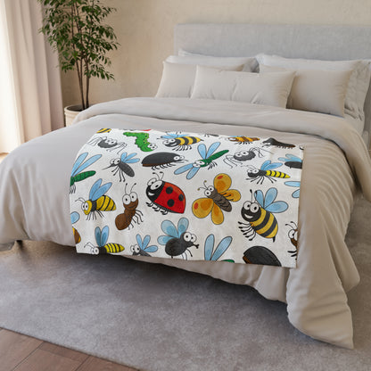 Little Creatures, Bugs - Soft Polyester Blanket 30'' × 40'' Blanket