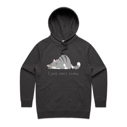 Cat, I Just Can't Today - Women's Supply Hood Coal Womens Supply Hoodie animal