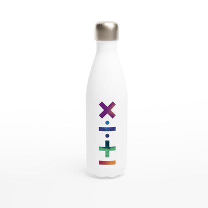 Maths Symbols - White 17oz Stainless Steel Water Bottle Default Title White Water Bottle Maths Science
