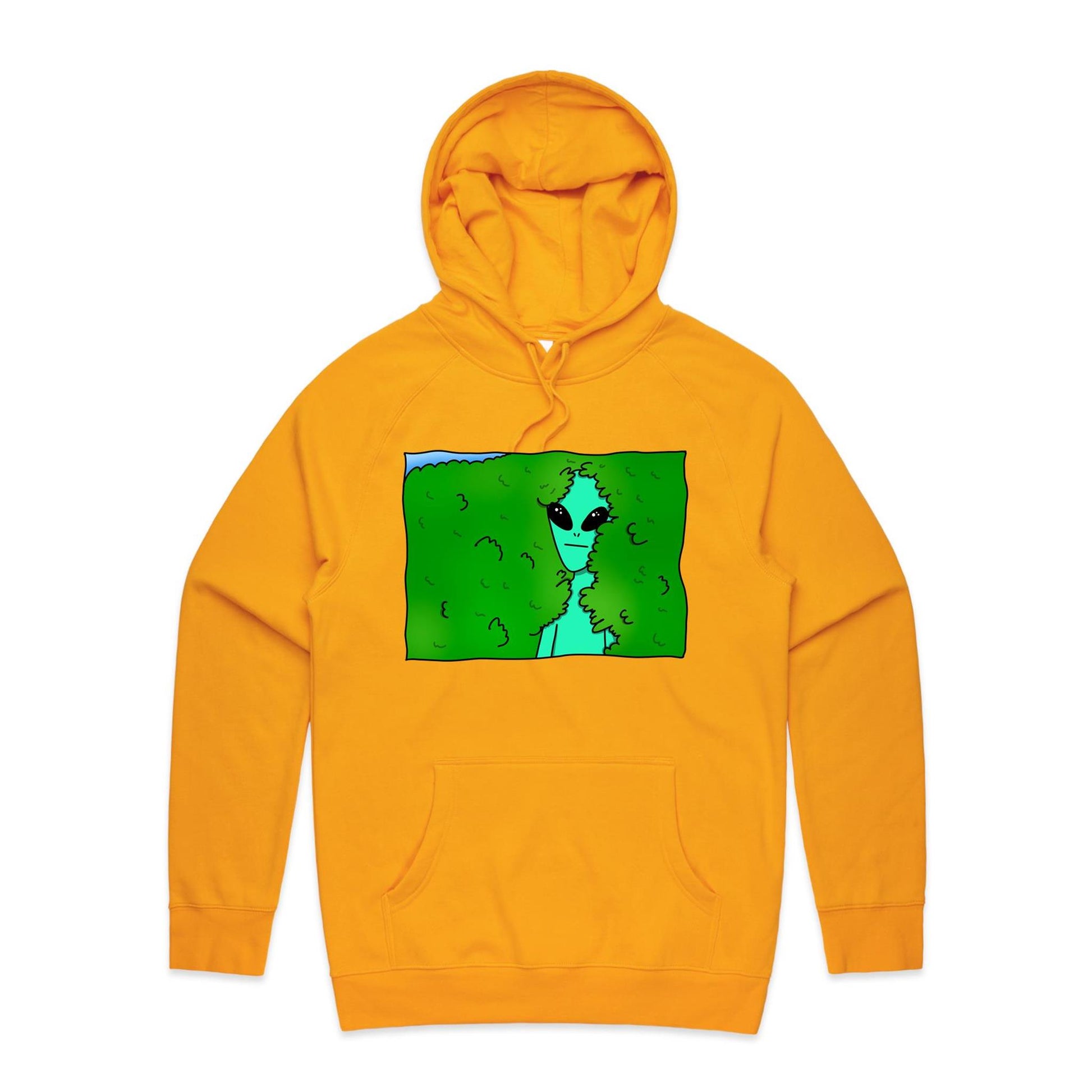 Alien Backing Into Hedge Meme - Supply Hood Gold Mens Supply Hoodie Funny Sci Fi