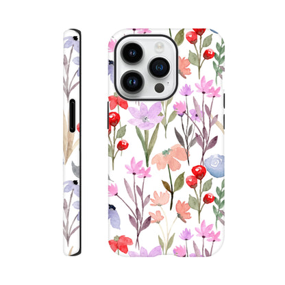 Watercolour Flowers - Phone Tough Case iPhone 14 Pro Phone Case Plants