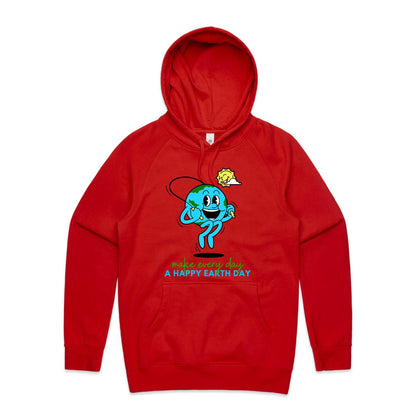 Make Every Day A Happy Earth Day - Supply Hood Red Mens Supply Hoodie Environment