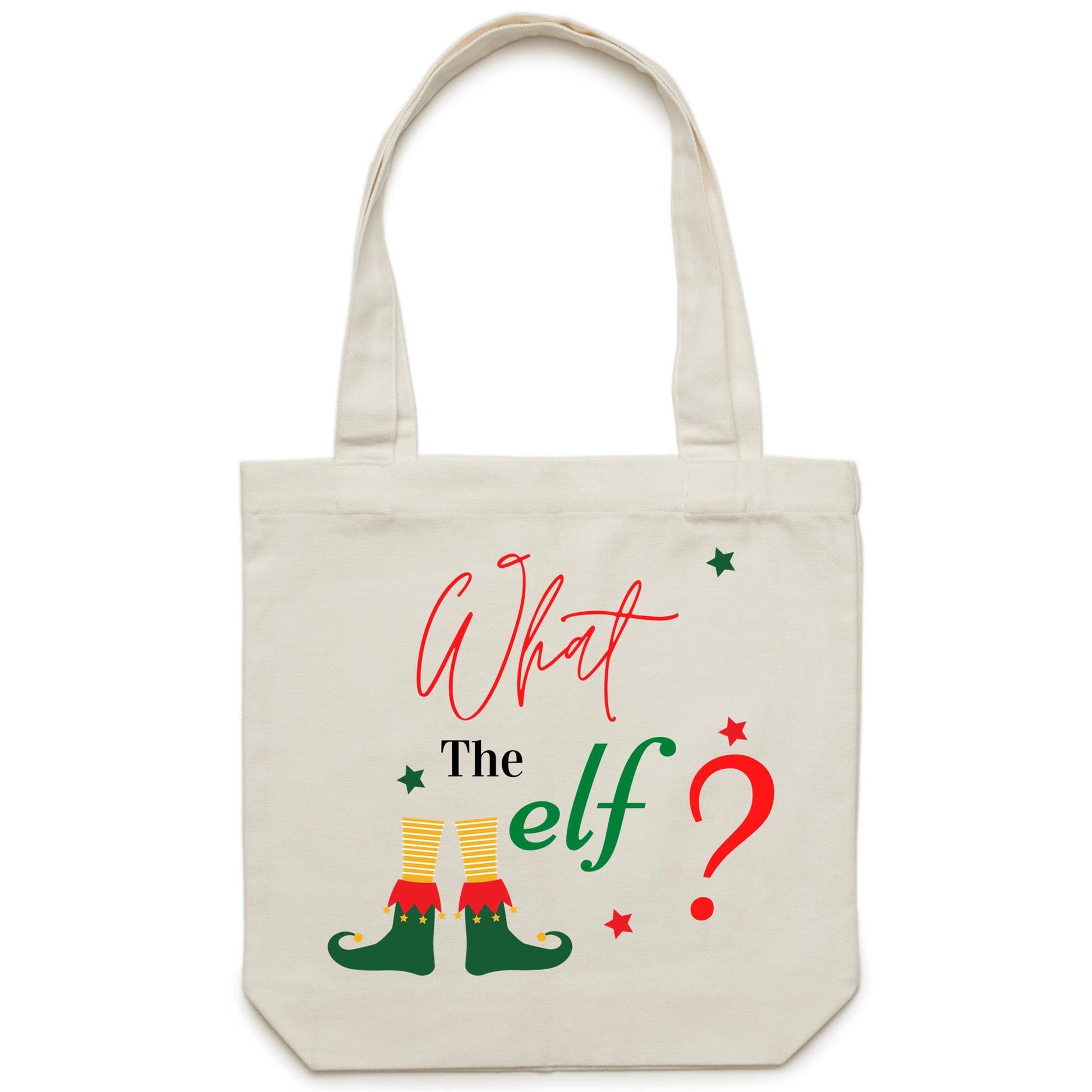 What The Elf? - Canvas Tote Bag Default Title Christmas Tote Bag Merry Christmas