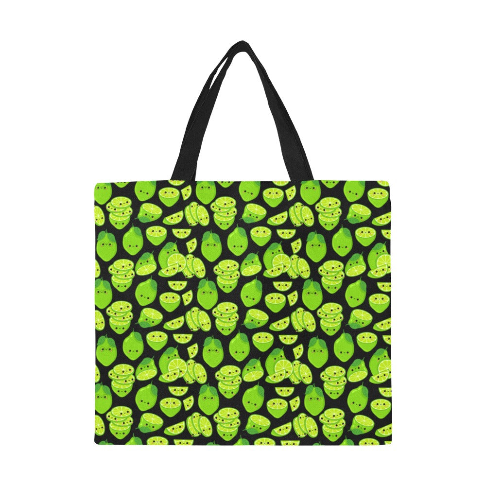 Cute Limes - Full Print Canvas Tote Bag Full Print Canvas Tote Bag