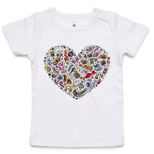Heart Music - Baby T-shirt White Baby T-shirt Music
