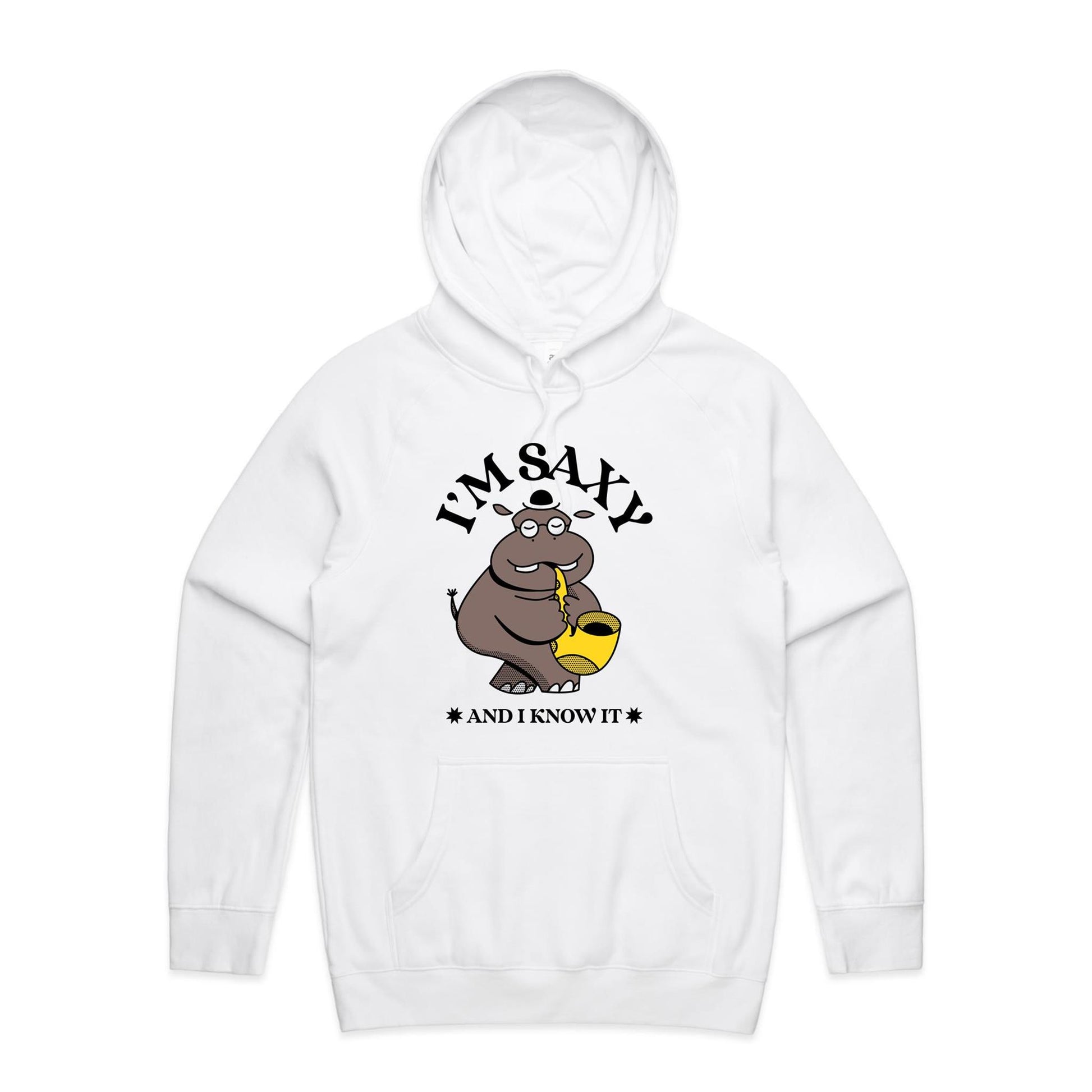 I'm Saxy And I Know It, Saxophone Player - Supply Hood White Mens Supply Hoodie Music
