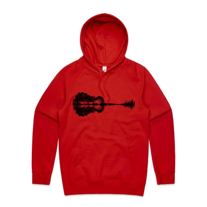 Guitar Reflection - Supply Hood Red Mens Supply Hoodie