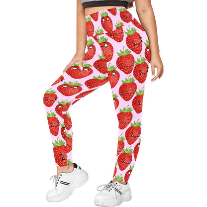 Strawberry Characters - Women's Plus Size High Waist Leggings Women's Plus Size High Waist Leggings