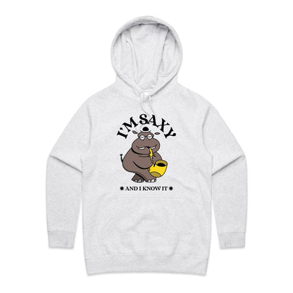 I'm Saxy And I Know It, Saxophone Player - Women's Supply Hood White Marle Womens Supply Hoodie animal Music