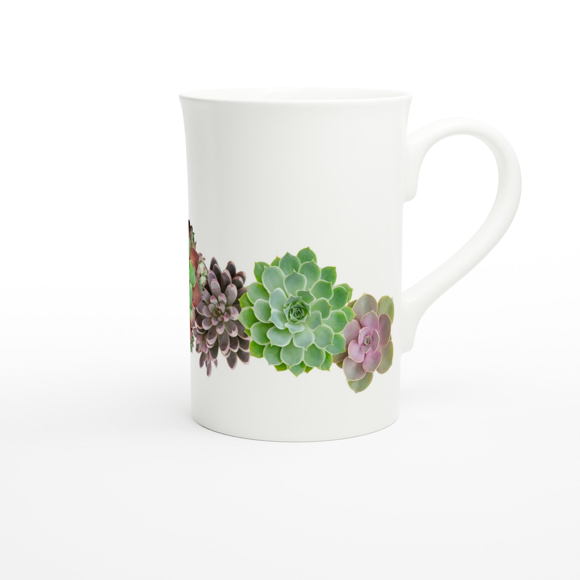 Cactus - White 10oz Porcelain Slim Mug Porcelain Mug Plants