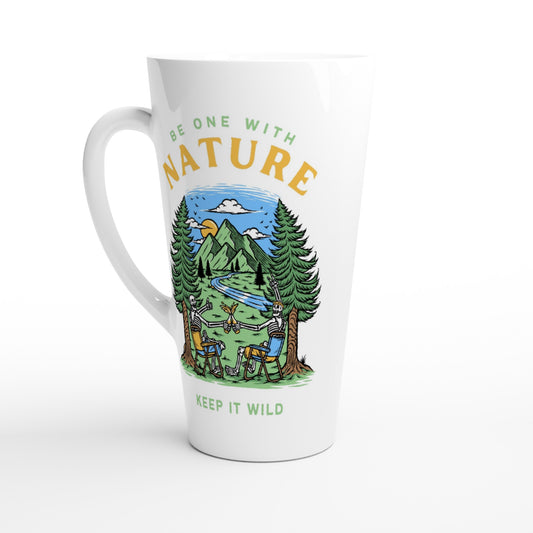 Be One With Nature, Skeleton - White Latte 17oz Ceramic Mug Default Title Latte Mug Environment
