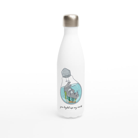 You Light Up My World - White 17oz Stainless Steel Water Bottle White Water Bottle animal kids