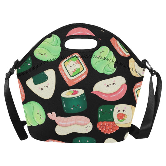 Happy Sushi - Neoprene Lunch Bag/Large Neoprene Lunch Bag/Large