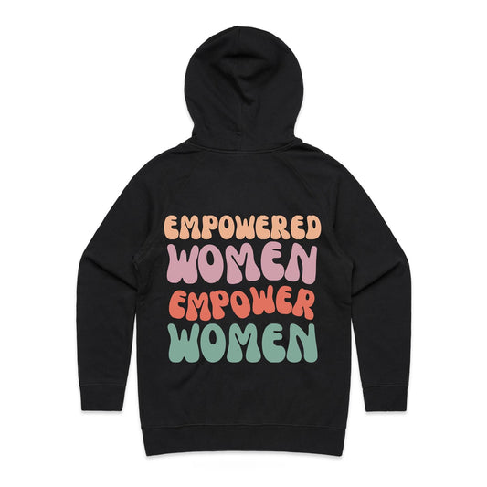 Empowered Women Empower Women, Back Print Only - Women's Supply Hood Black Womens Supply Hoodie