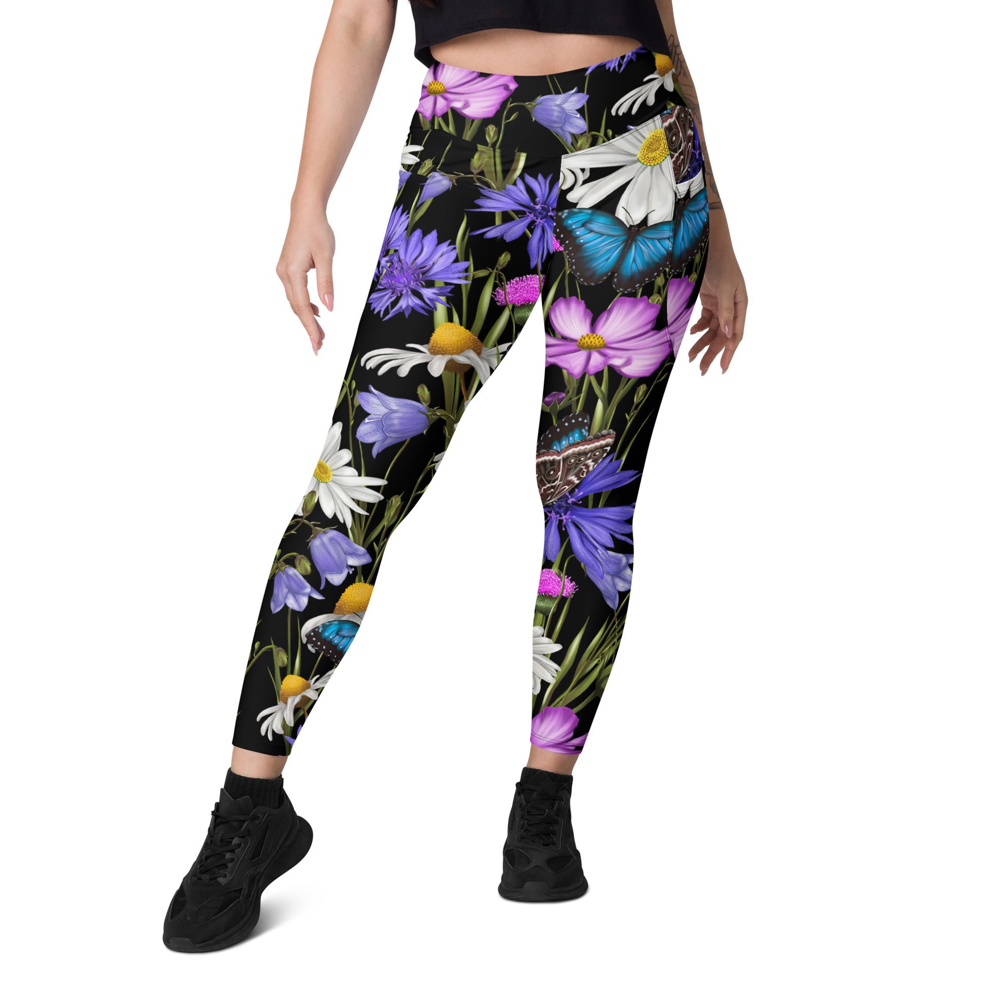 Butterfly Flowers - Leggings with pockets, 2XS - 6XL Leggings With Pockets 2XS - 6XL (US)