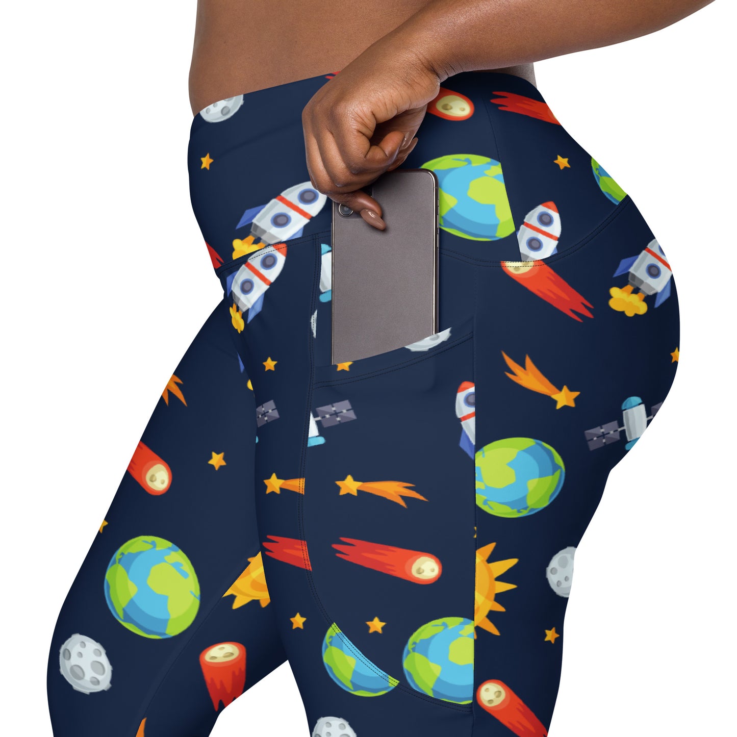 Busy Space - Leggings with pockets, 2XS - 6XL Leggings With Pockets 2XS - 6XL (US)