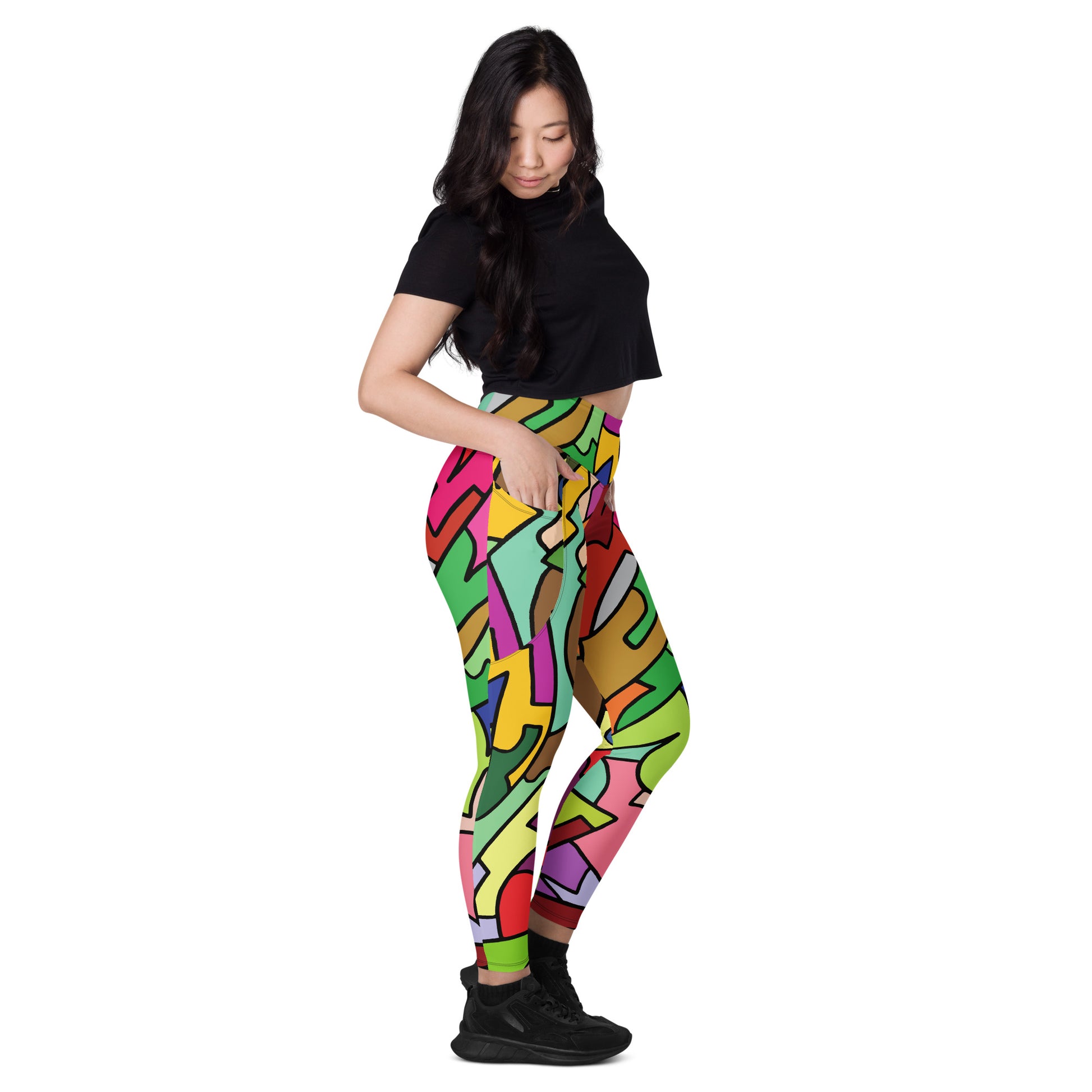 Bright Abstract - Leggings with pockets, 2XS - 6XL 6XL Leggings With Pockets 2XS - 6XL (US)