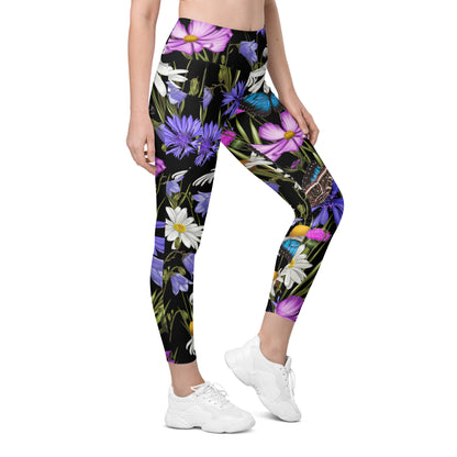 Butterfly Flowers - Leggings with pockets, 2XS - 6XL Leggings With Pockets 2XS - 6XL (US)