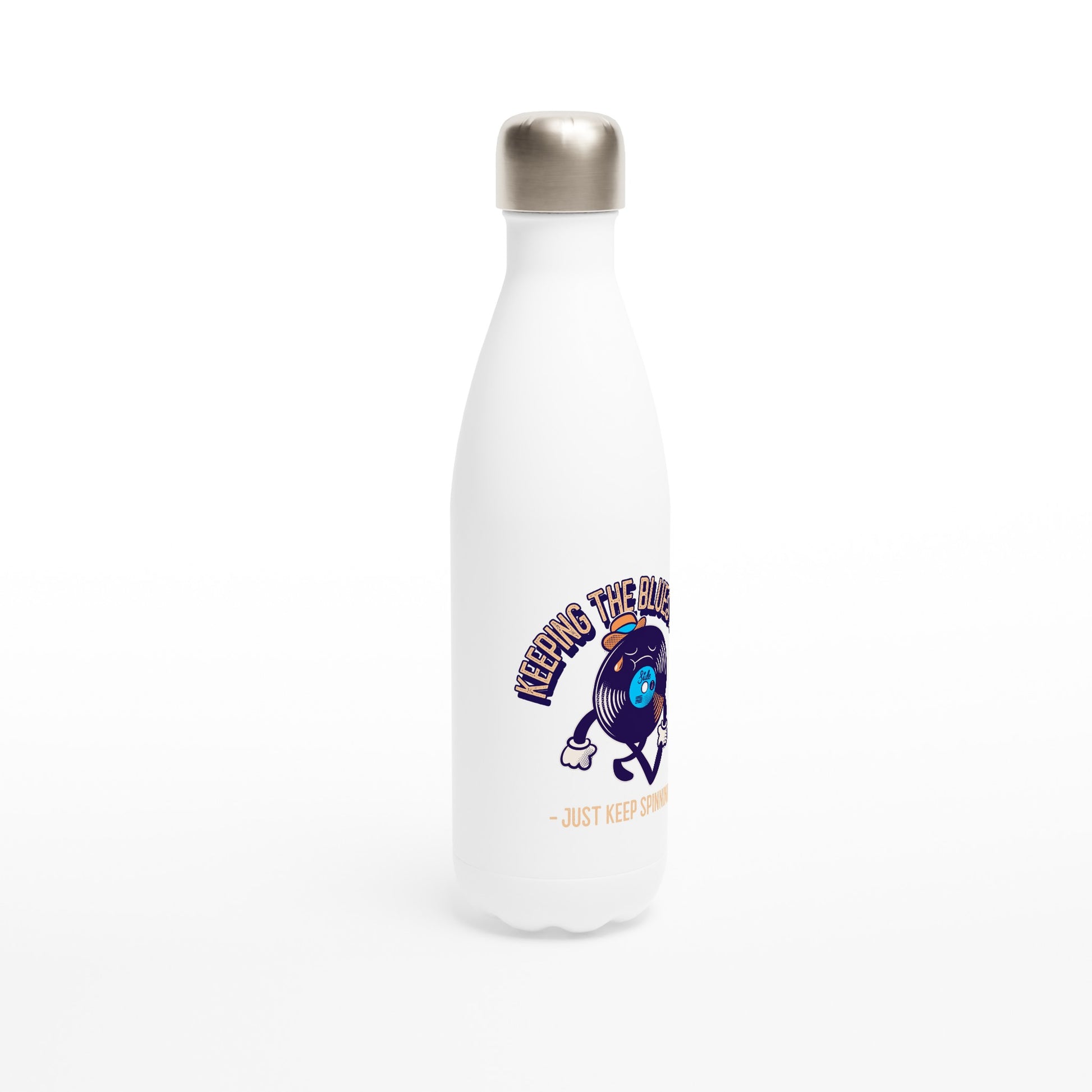 Keeping The Blues Alive - White 17oz Stainless Steel Water Bottle White Water Bottle Music