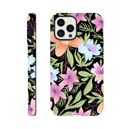 Black Floral - Phone Tough Case iPhone 12 Pro Phone Case