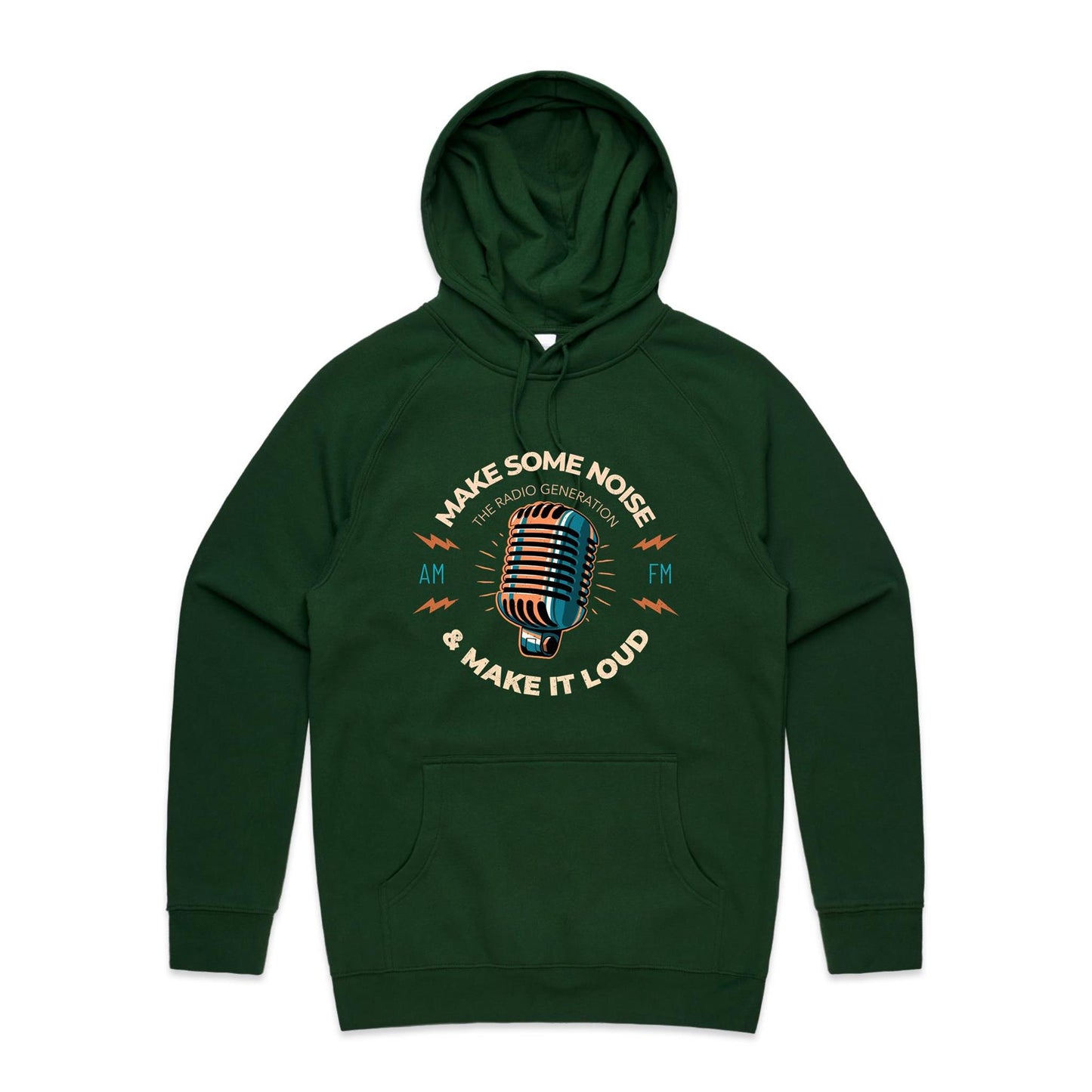 Make Some Noise And Make It Loud - Supply Hood Forest Green Mens Supply Hoodie Music