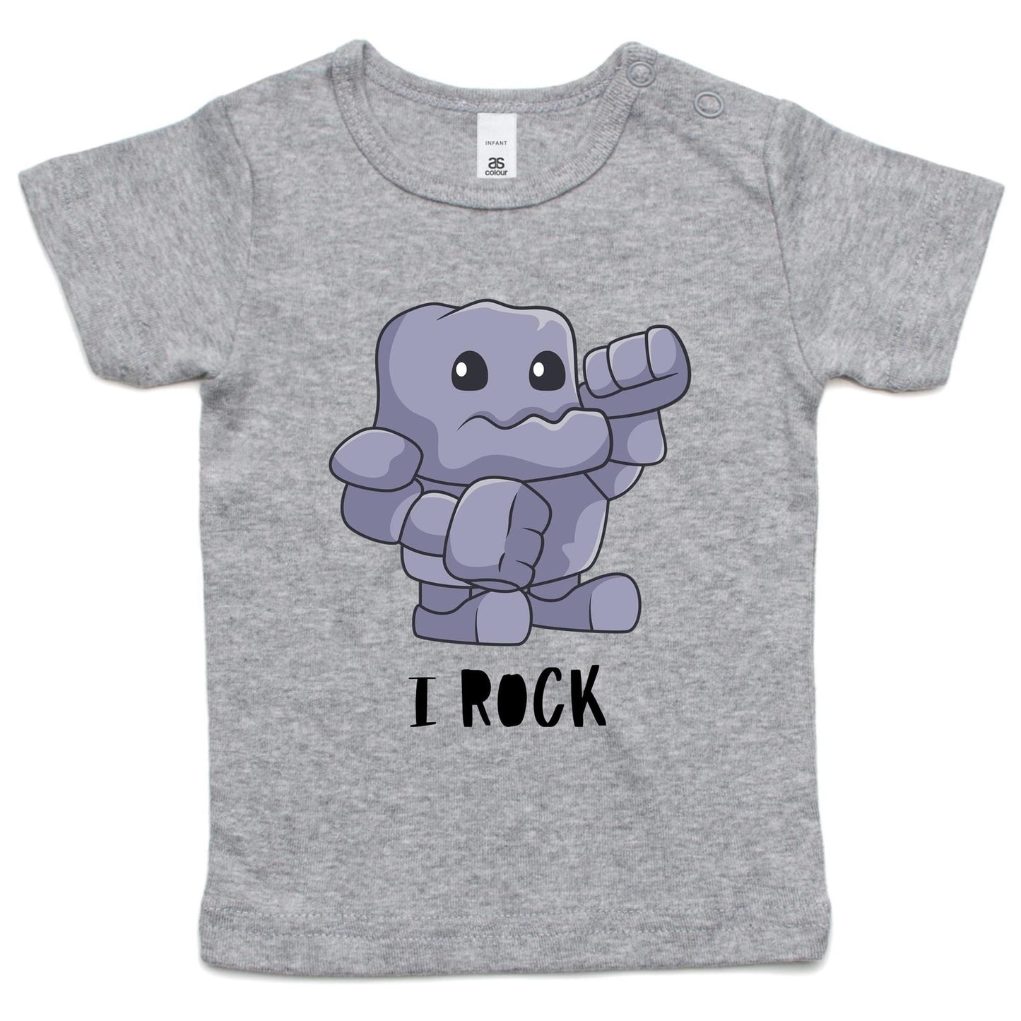 I Rock - Baby T-shirt Grey Marle Baby T-shirt Music