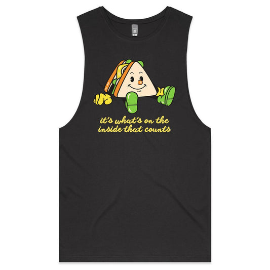 Sandwich, It's What's On The Inside That Counts - Mens Tank Top Tee Coal Mens Tank Tee