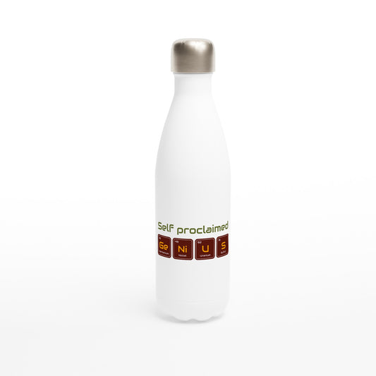 Self Proclaimed Genius, Periodic Table - White 17oz Stainless Steel Water Bottle Default Title White Water Bottle Science
