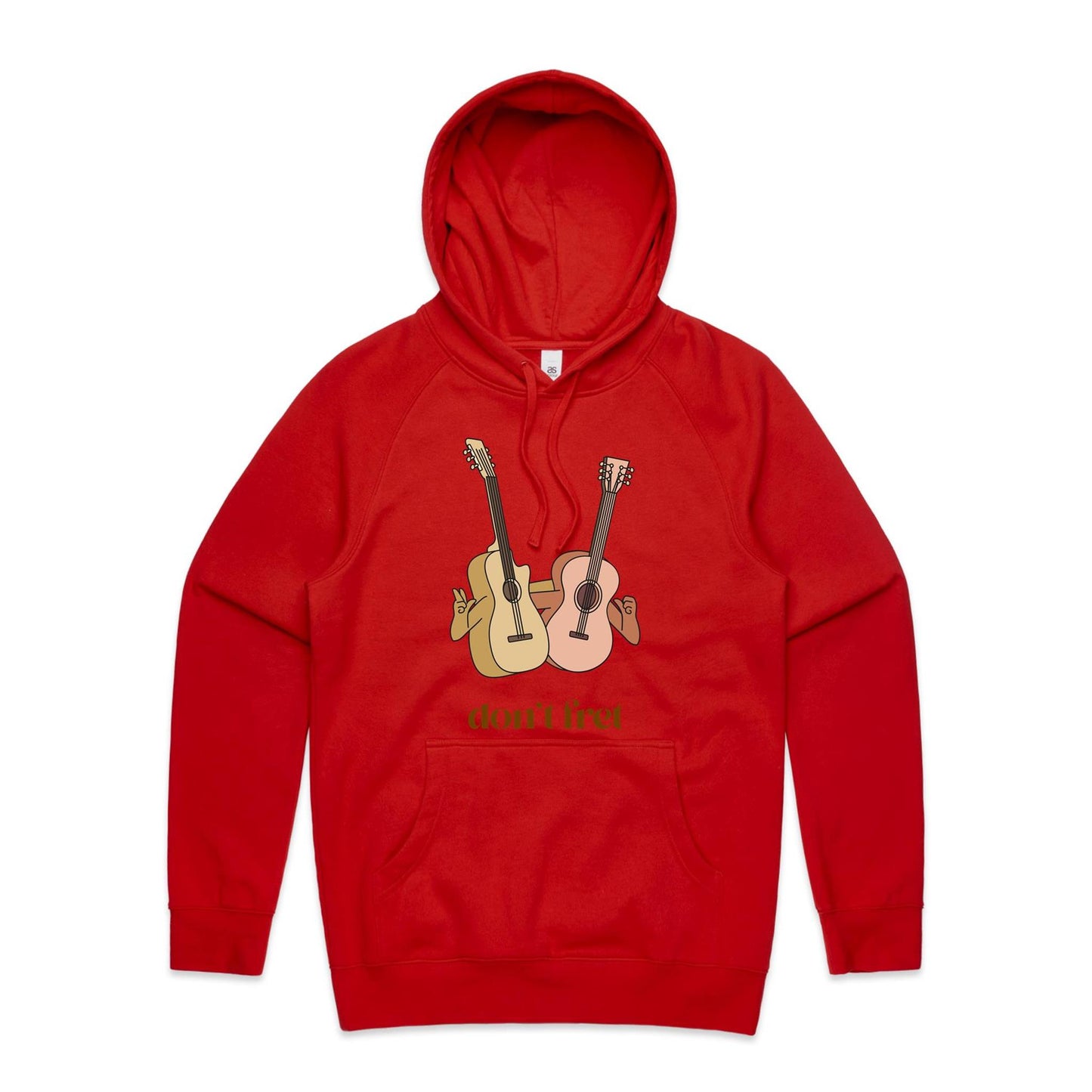 Guitars, Don't Fret - Supply Hood Red Mens Supply Hoodie
