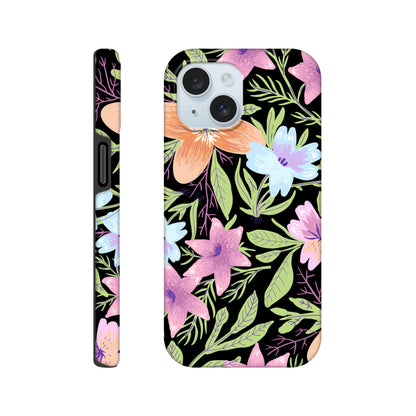 Black Floral - Phone Tough Case iPhone 15 Phone Case