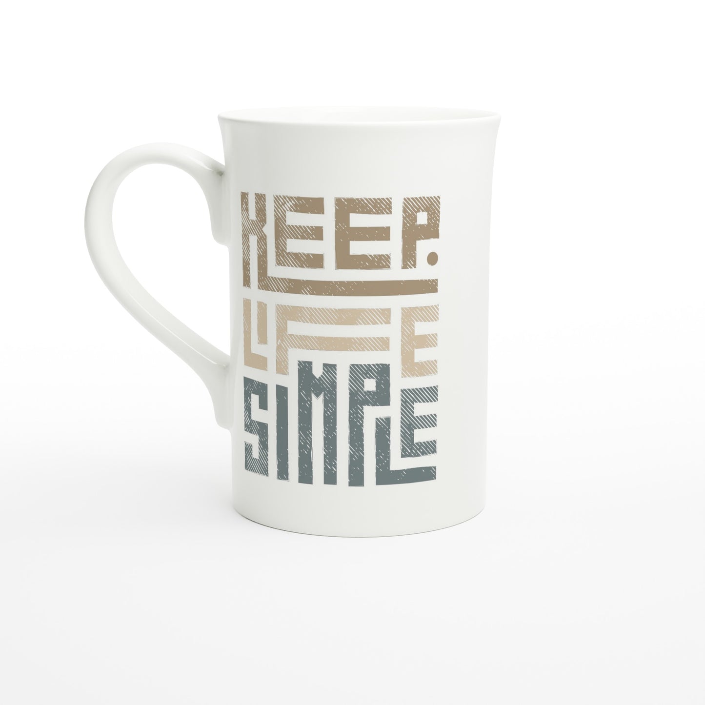 Keep Life Simple - White 10oz Porcelain Slim Mug Default Title Porcelain Mug Motivation