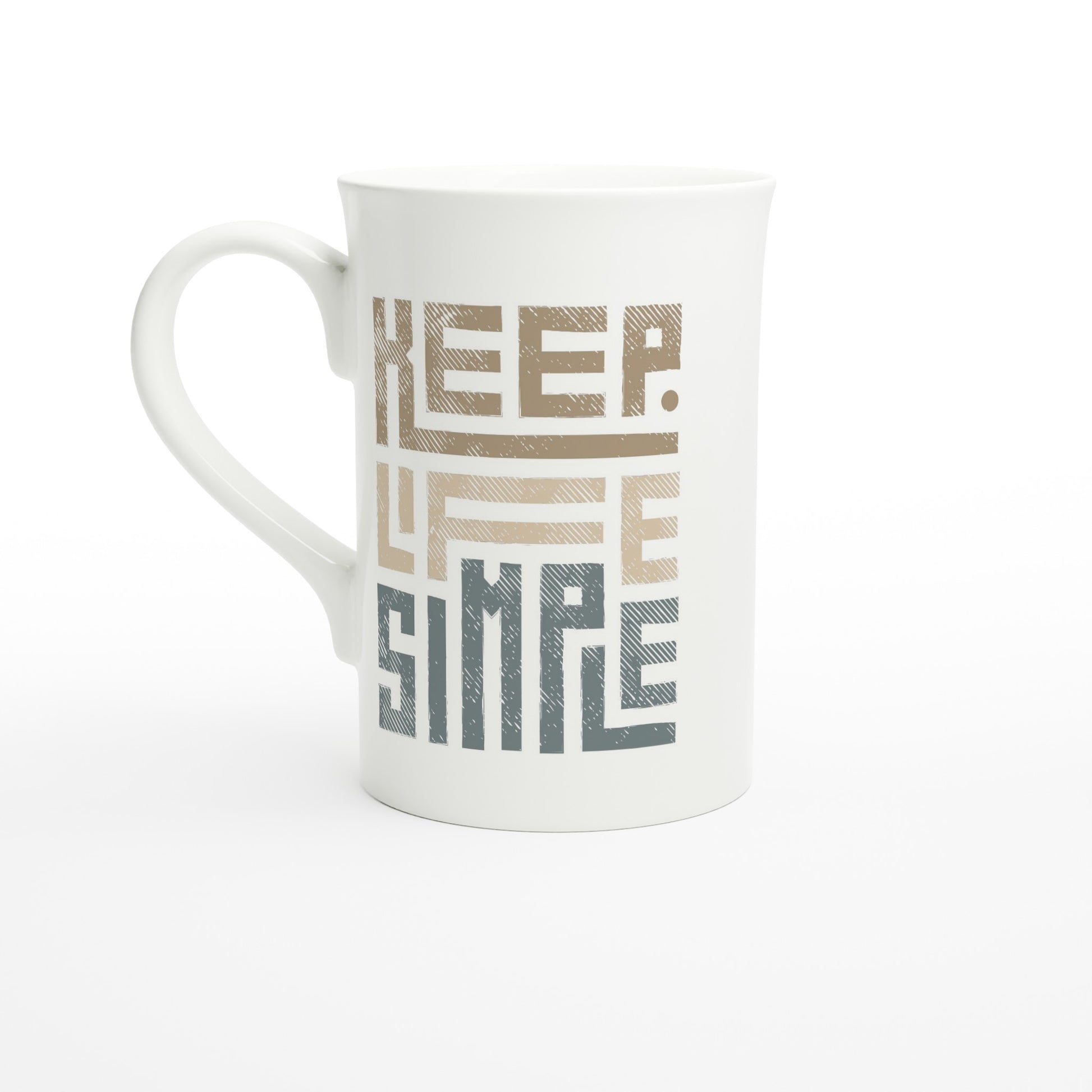 Keep Life Simple - White 10oz Porcelain Slim Mug Default Title Porcelain Mug Motivation
