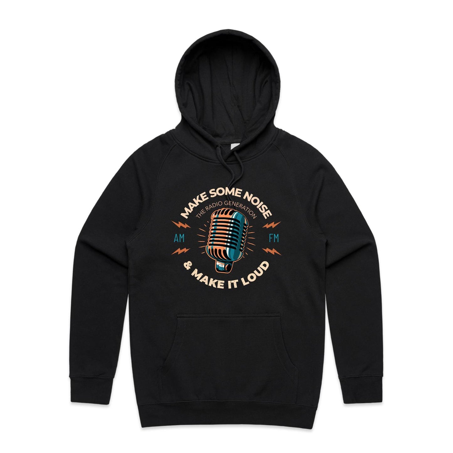 Make Some Noise And Make It Loud - Supply Hood Black Mens Supply Hoodie Music