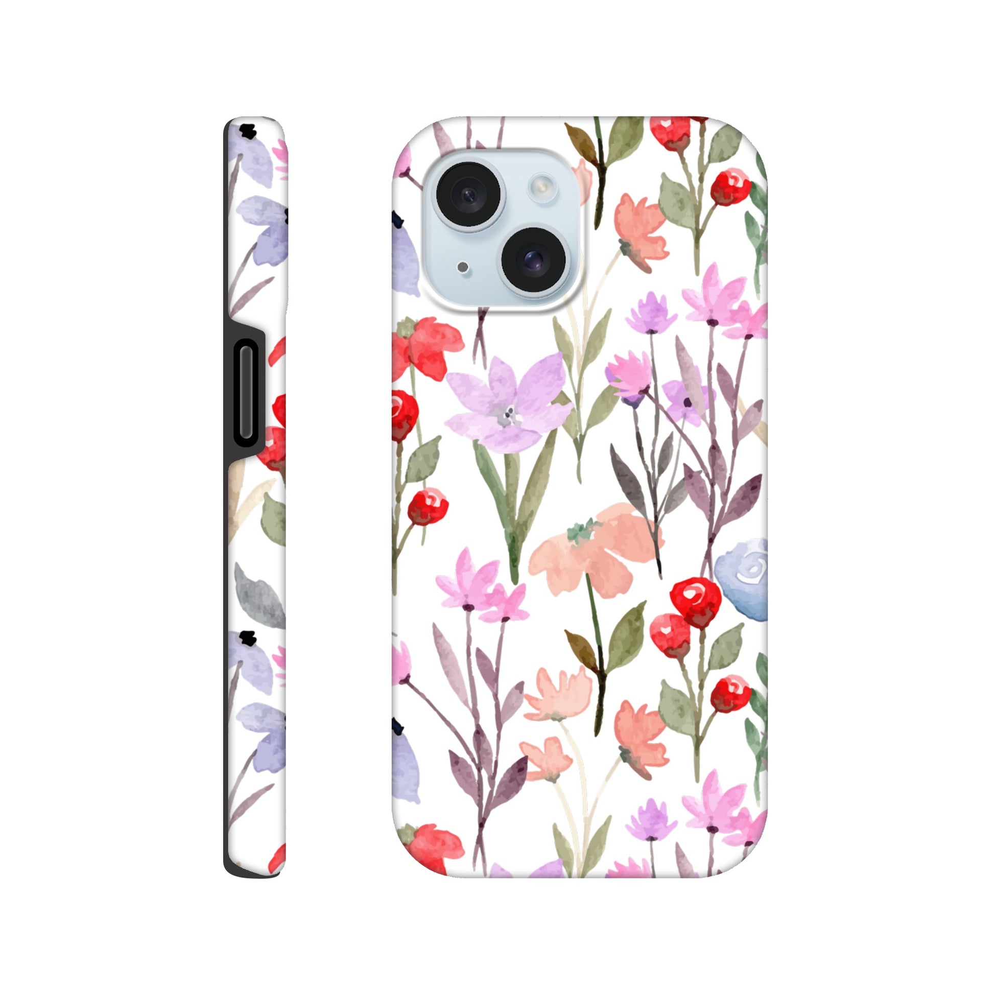 Watercolour Flowers - Phone Tough Case iPhone 15 Phone Case Plants