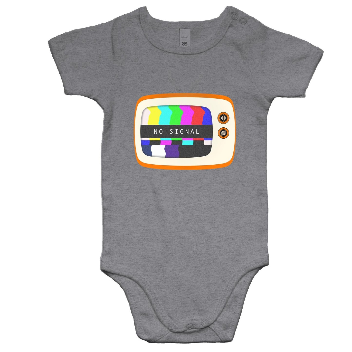 Retro Television, No Signal - Baby Bodysuit Grey Marle Baby Bodysuit Retro