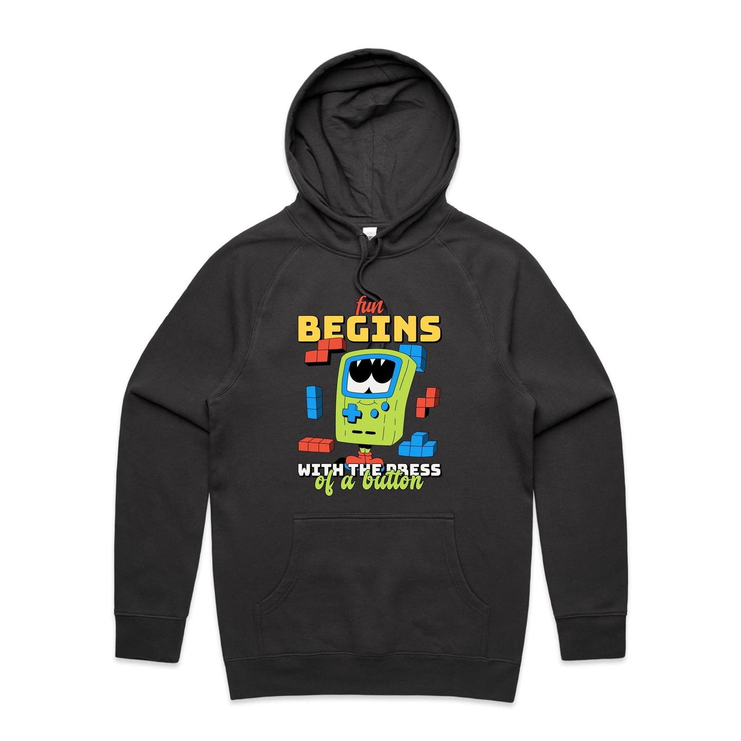 Fun Begins With The Press Of A Button - Supply Hood Coal Mens Supply Hoodie Games