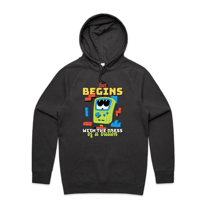 Fun Begins With The Press Of A Button - Supply Hood Coal Mens Supply Hoodie Games