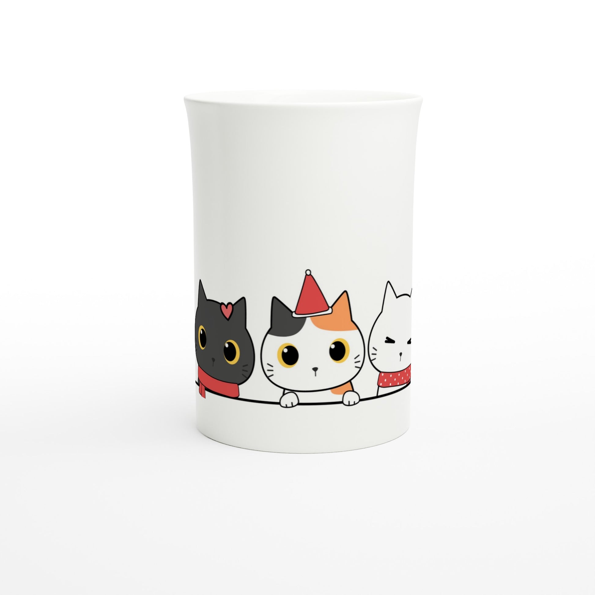 Party Cats - White 10oz Porcelain Slim Mug Porcelain Mug animal
