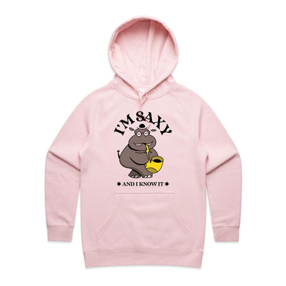 I'm Saxy And I Know It, Saxophone Player - Women's Supply Hood Pink Womens Supply Hoodie animal Music