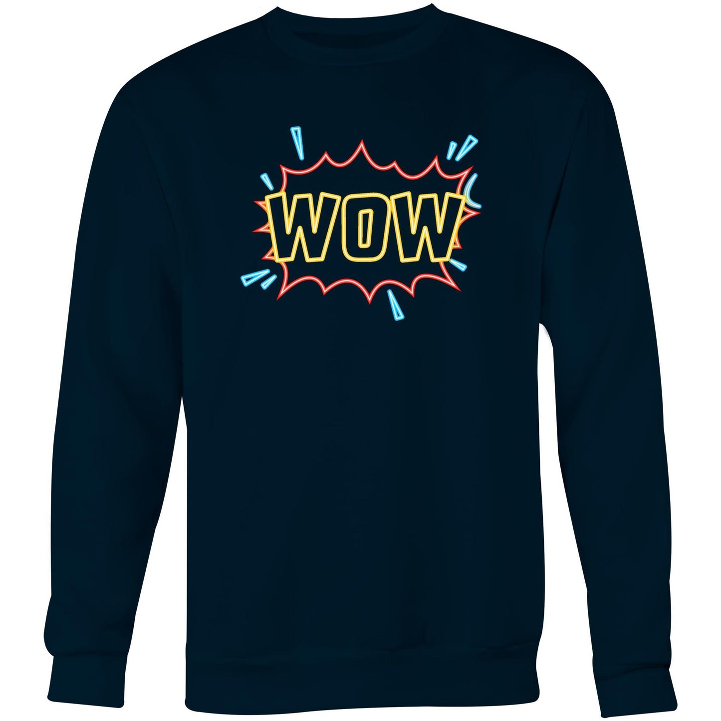 Wow, Comic Book - Crew Sweatshirt Navy Sweatshirt comic