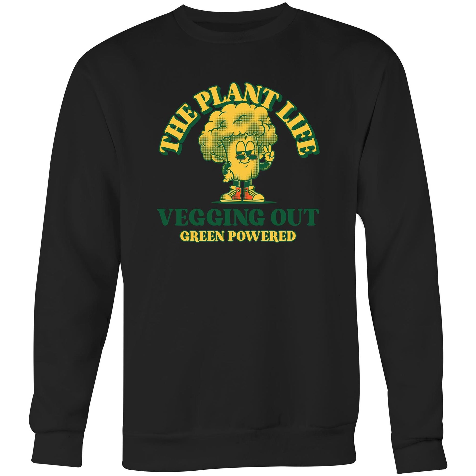 The Plant Life - Crew Sweatshirt Black Sweatshirt Food Vegetarian