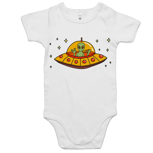 Alien Pizza - Baby Bodysuit White Baby Bodysuit Sci Fi
