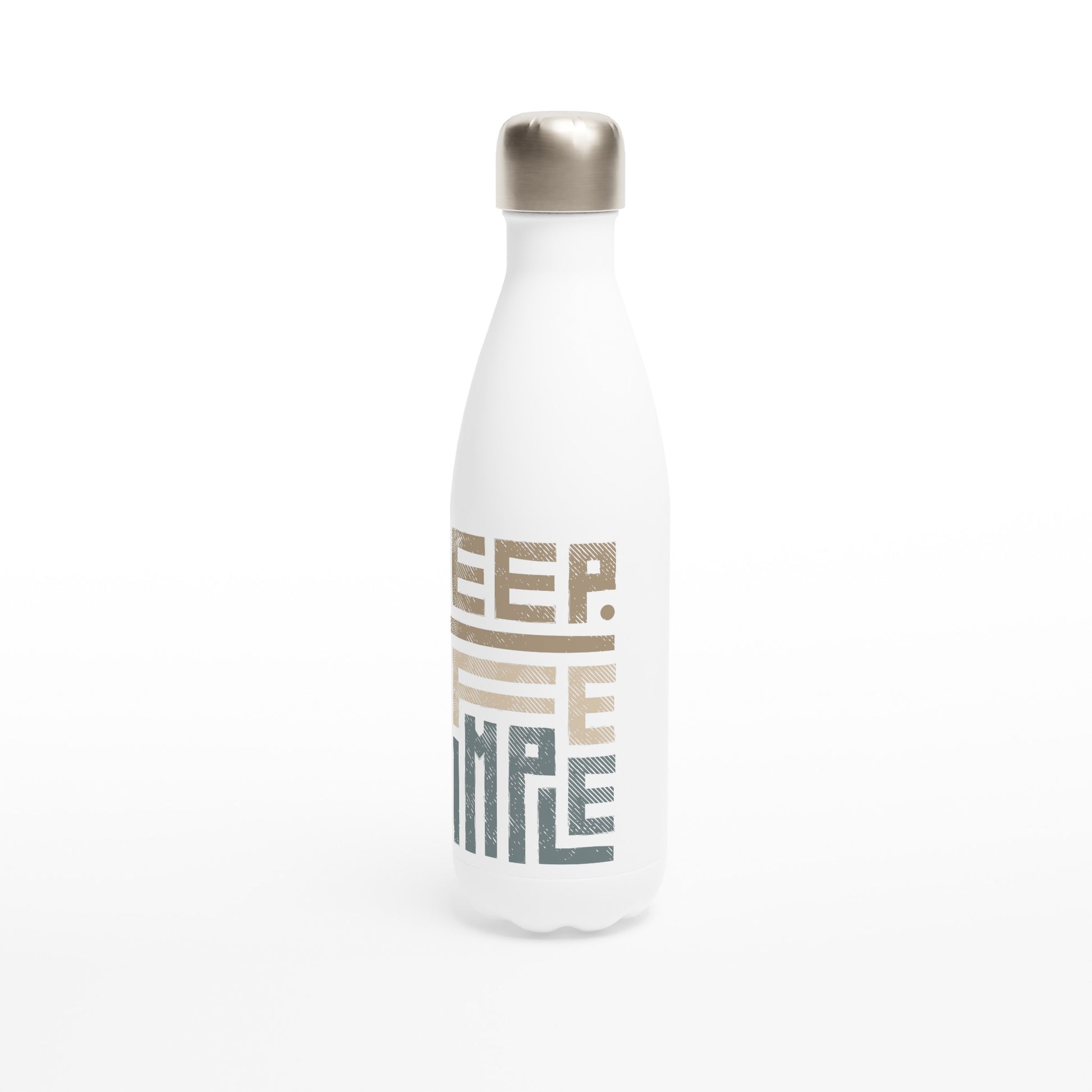 Keep Life Simple - White 17oz Stainless Steel Water Bottle White Water Bottle Motivation