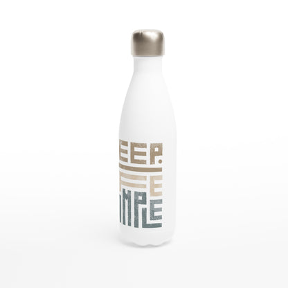 Keep Life Simple - White 17oz Stainless Steel Water Bottle White Water Bottle Motivation