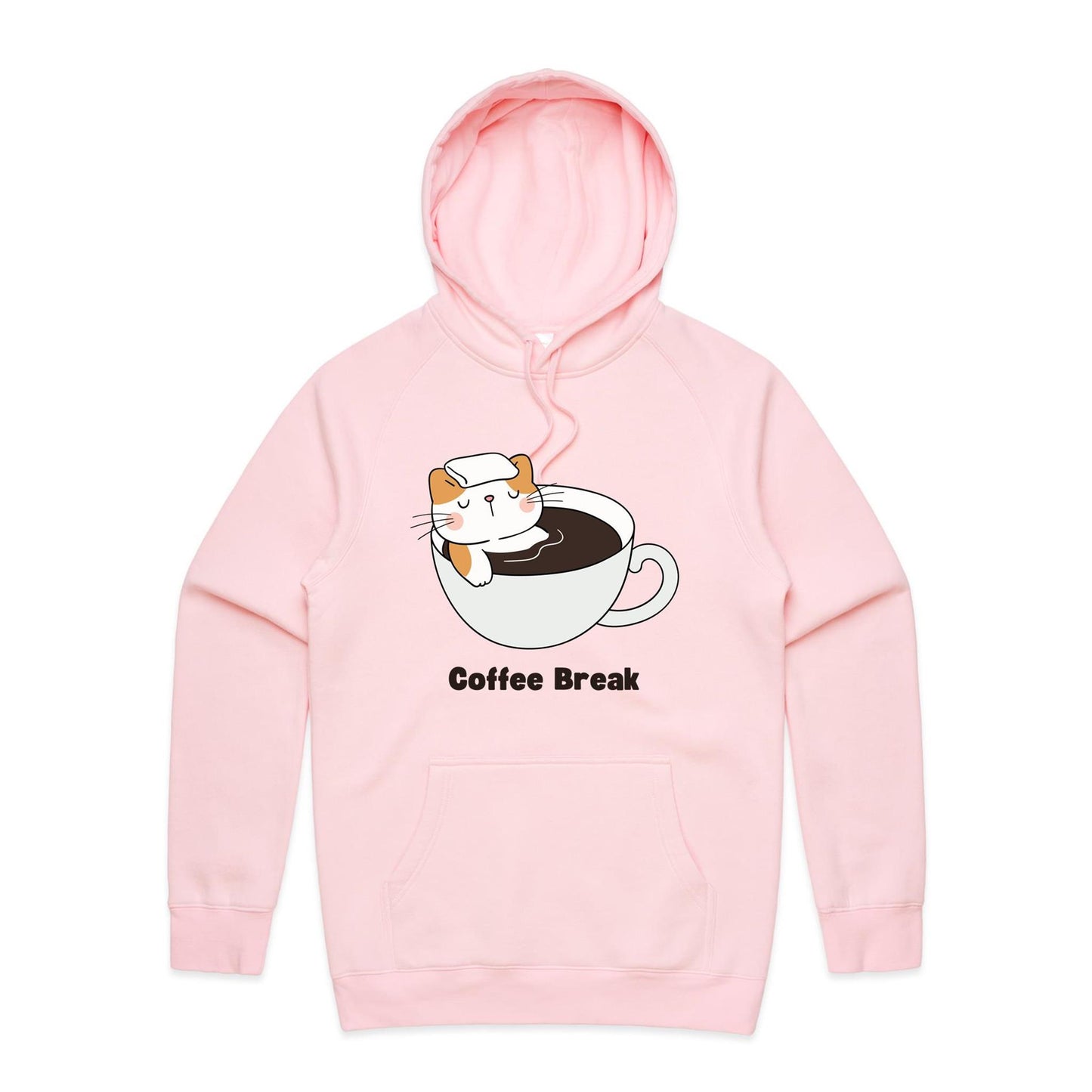 Cat Coffee Break - Supply Hood Pink Mens Supply Hoodie animal Coffee