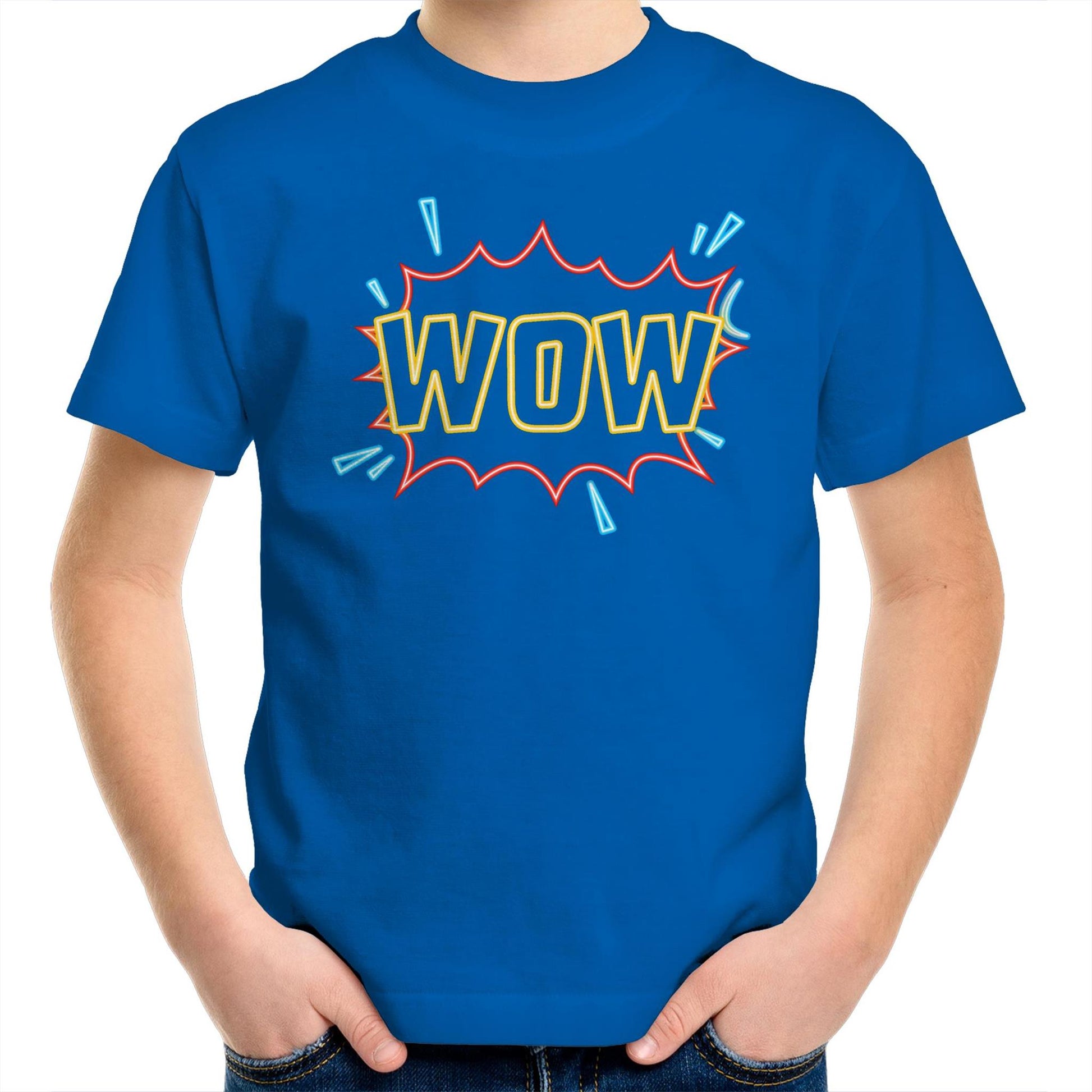 Wow, Comic Book - Kids Youth T-Shirt Bright Royal Kids Youth T-shirt comic