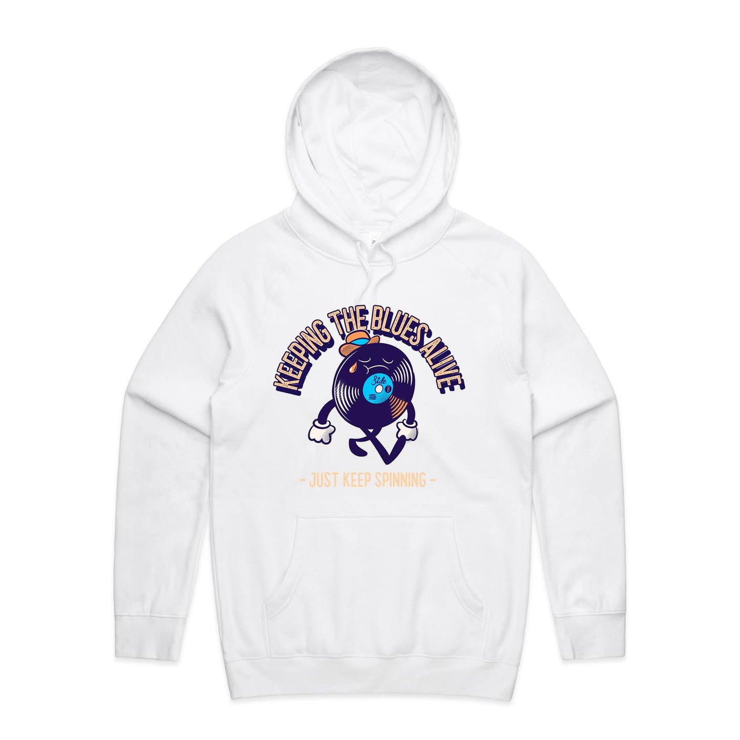 Keeping The Blues Alive - Supply Hood White Mens Supply Hoodie Music